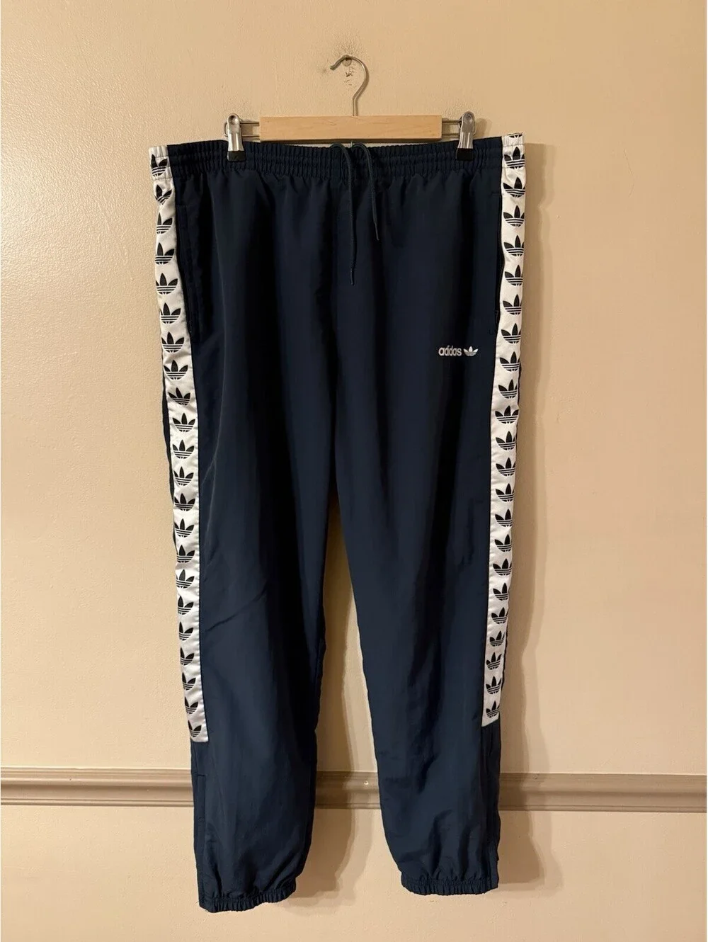 adidas Originals TNT Trefoil Tape Ankle Zip Track Pants Men XL Green Y2K